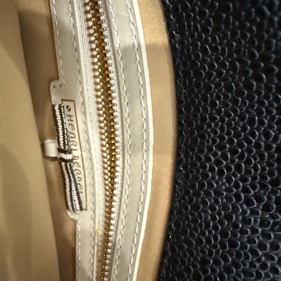 Henri Bendel Leather Clutch Black with Gold Trim and Chain - Picture 4 of 9